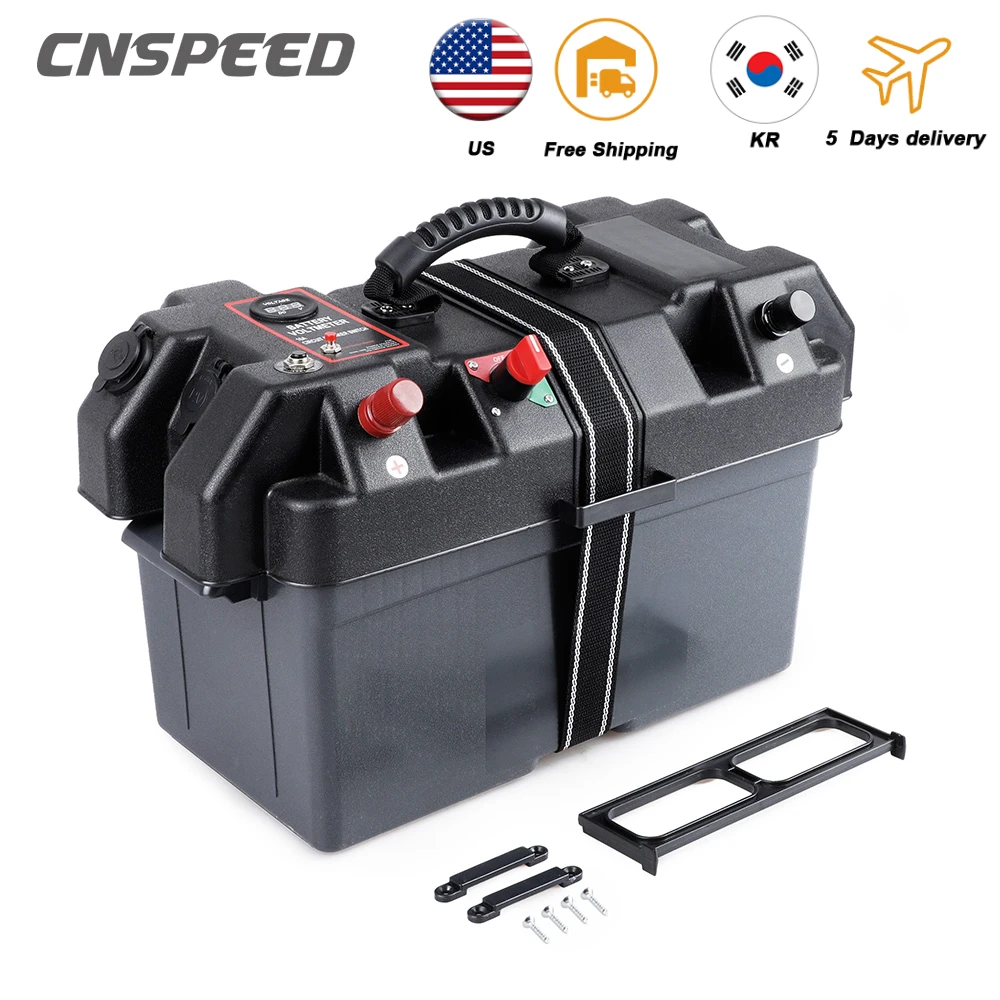 Porta Caricabatterie Usb 12V Plastic Fit Group Batterie 24 E 27 Dimensioni Trolling Motor Power Center Station Boat Camper Rv Battery Box