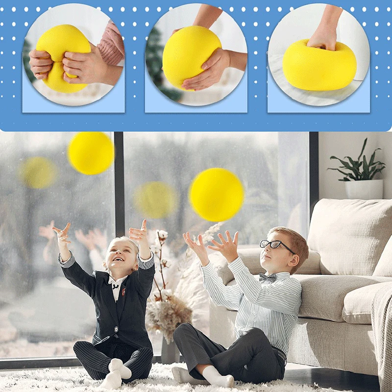 Silent basketball Size 7 Squeezable Mute Bouncing Basketball Indoor Silent Ball Foam Basketball 24cm Bounce Football Sports Toys 5