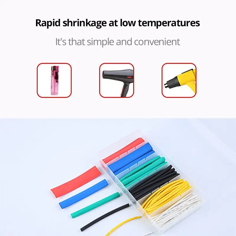 328PCS heat shrinkable tube insulation waterproof flame retardant sleeve