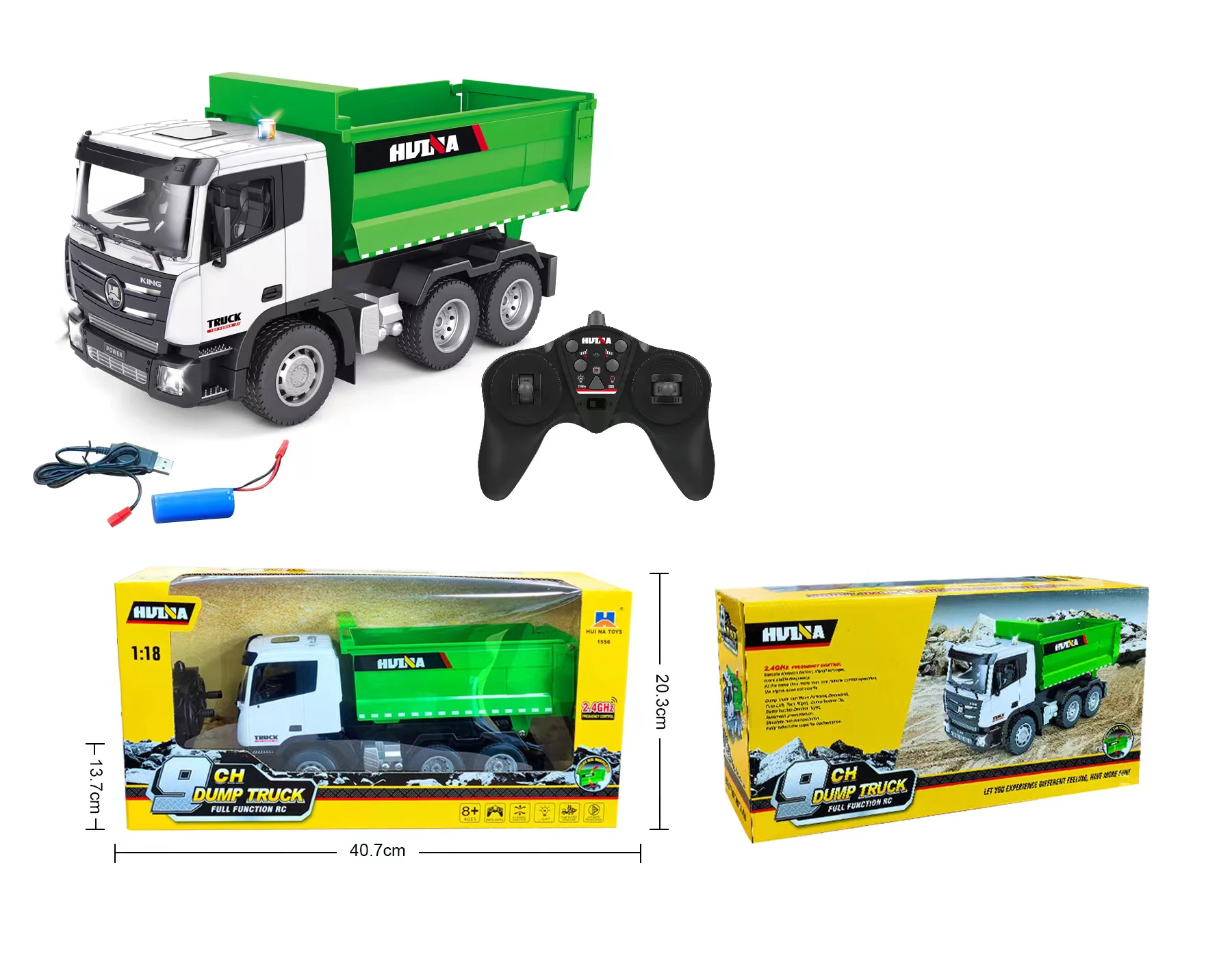 Huina 332 1:18 RC Tipper Truck Remote Control Simulation Engineering 2.4G Six-Channel Remote Control Dump Truck Boys Toys Gifts 5
