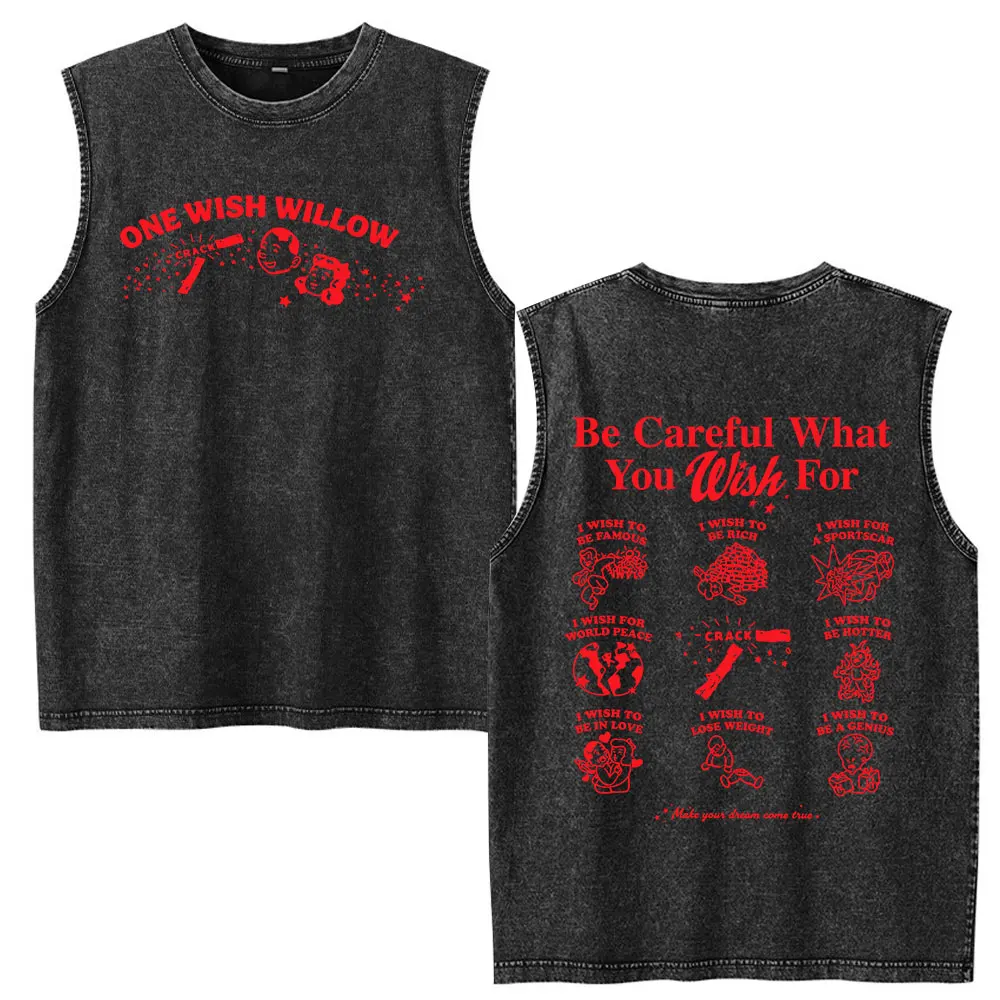 Nikki Vintage Washed Horror Graphic Sleeveless Cotton Tank Top
