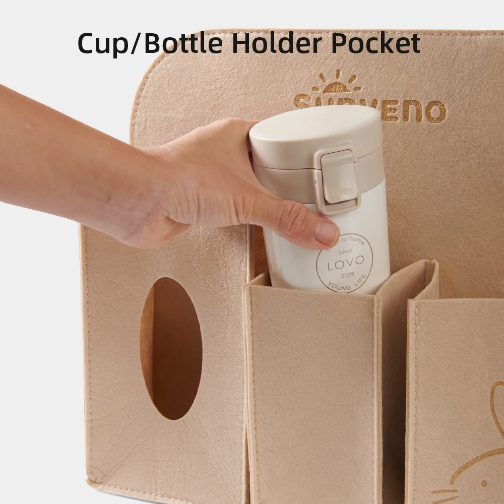 Sunveno Baby Car Seat Hanging Storage Bag Organizer Design for Tissue, Cup, and Snack Storage