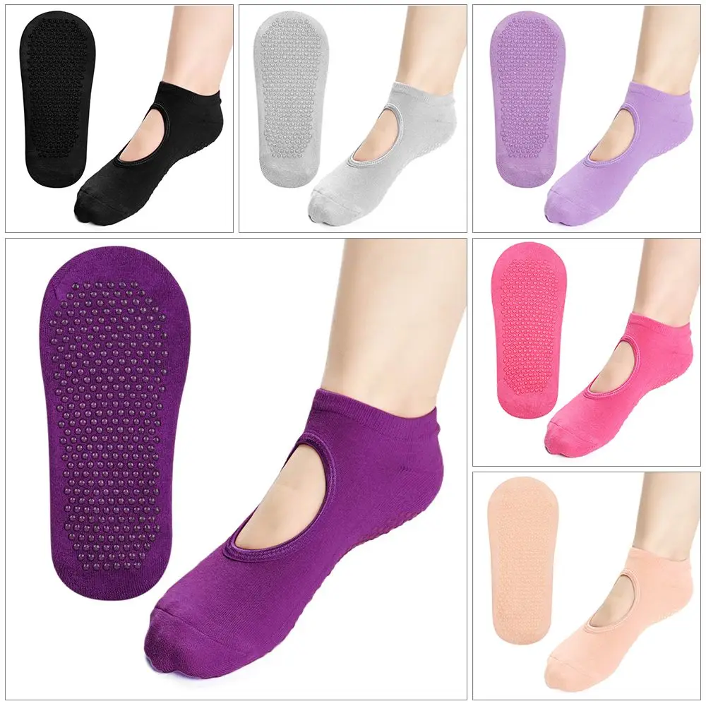 

Women Breathable Silicone Non-slip Socks Multi Color Backless Yoga Socks Ballet Dance Barefoot Workout Sports Socks