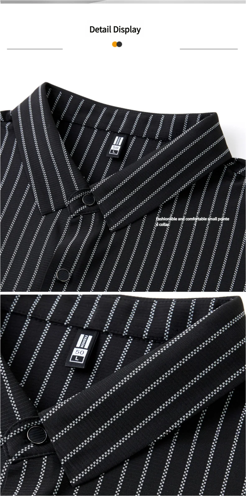 Summer striped short-sleeved t-shirt half-sleeved tops T-shirt in half open collar men's ice silk without trace polo shirt 21 S2d4d394da7b64c6dabb1eb6486d2bae68