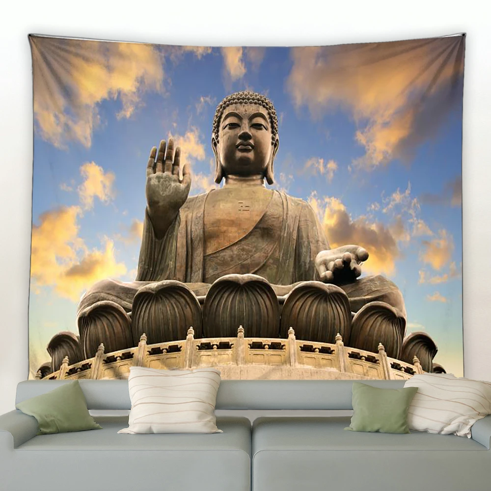 Art Room Decor Aesthetic Tapestry Indian Buddha's Meditation Psychedelic  Scene Wall Hanging Home Bedroom Background Decoration| | - AliExpress