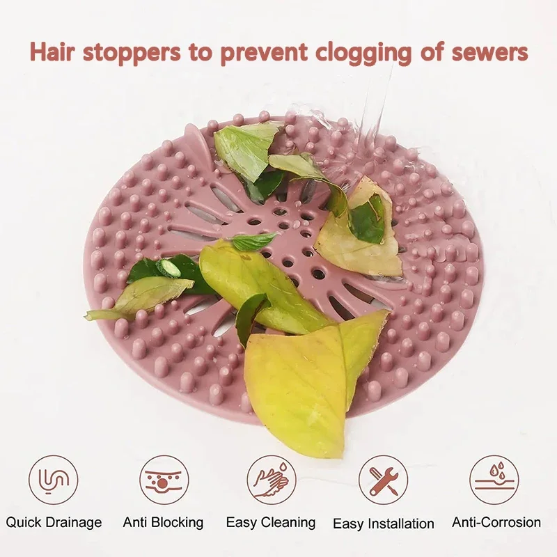 Bathroom Hair Sink Sewer Filter Floor Drain Strainer Hair Stopper Shower Drain Cover Kitchen Sink Anti-blocking 1PC sink filter sink overflow cover kitchen sink filter sink strainer floor drain filter hair drain catcher kitchen sink strainer shower drain cover shower drain filter sink hole cover