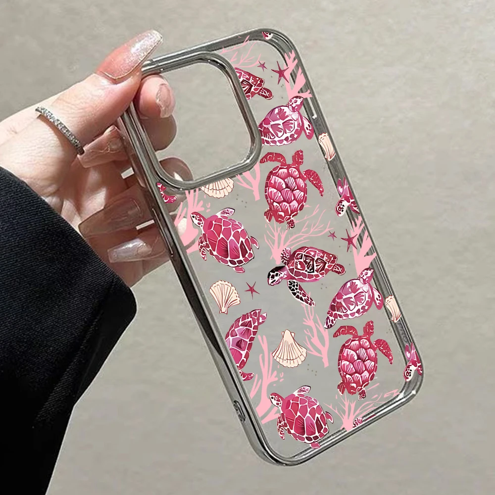 Luxury Sea Turtle Marine Case - Clear Plating Shockproof Design