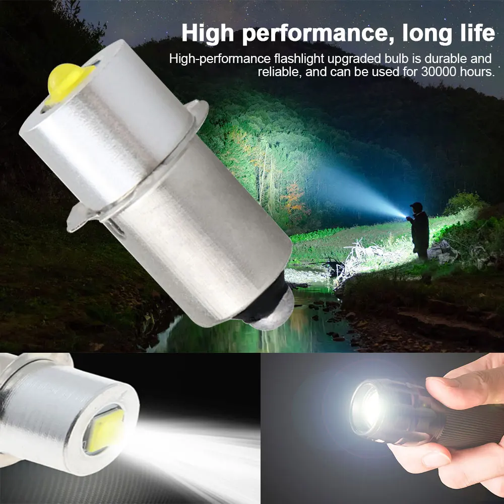 1 Piece P13.5S Mag Light LED Bulb Focus Flashlight Replacement Bulb Torch Flashlight LED Converter White/Warm White
