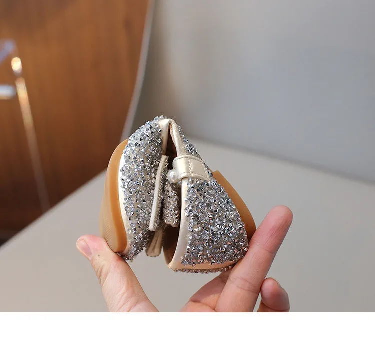 Girls' Princess Shoes Clogs Soft Soled Small Shoes for Children's Crystal Fashion New Spring Autumn