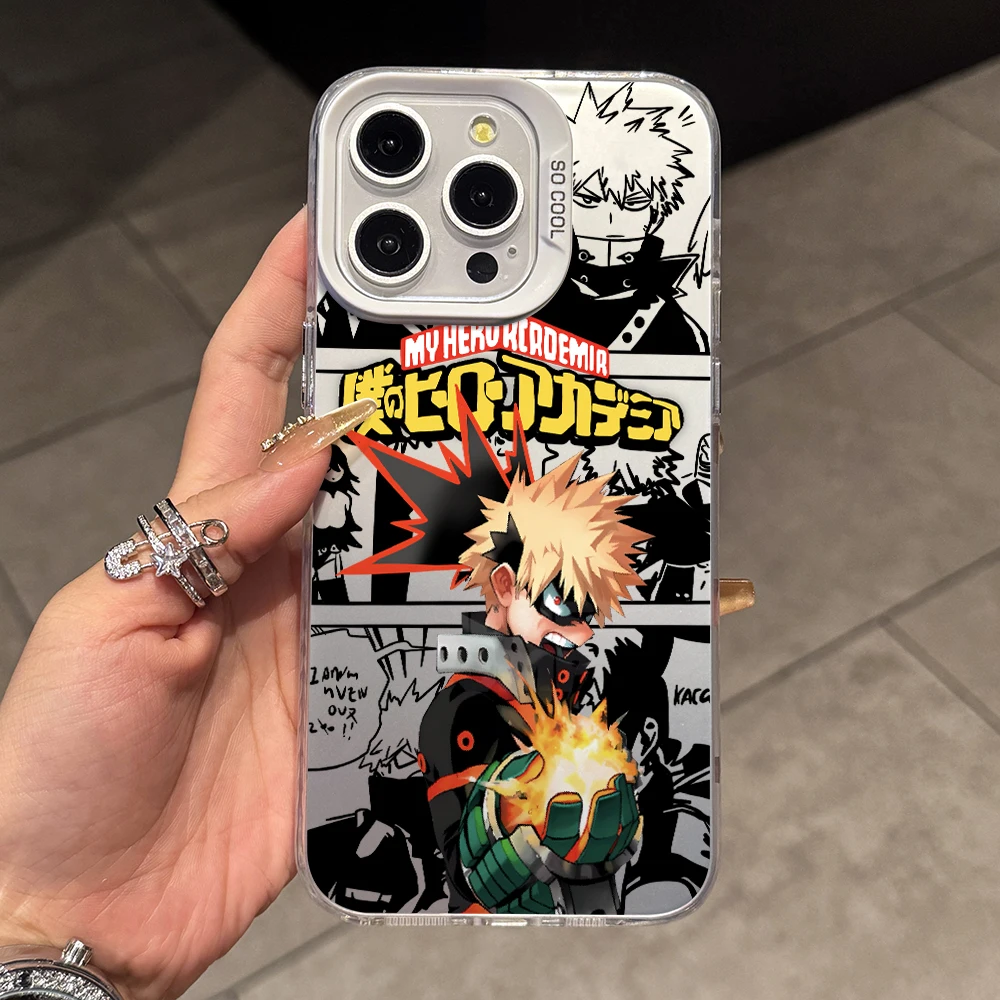 Colorful Silver Hard Cover Phone Case Inspired by My Hero Academia
