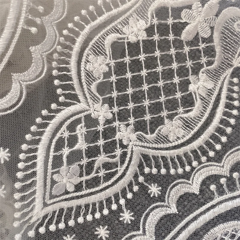 Mesh Embroidery Fabric for Wedding Dress, European Pattern, Bridal