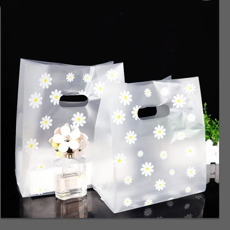 Plastic Daisy Flower Gift Shopping Bags for Wedding Party