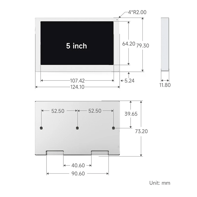 IPS 디스플레이 USB 섀시 보조 화면, RGB 분위기 화면, 사운드 픽업 기능, 5 인치, 800X480