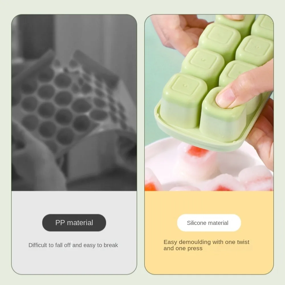 Frozen ice cube artifact ice-making mold household silicone ice tray with lid ice-making box mold cameo cube
