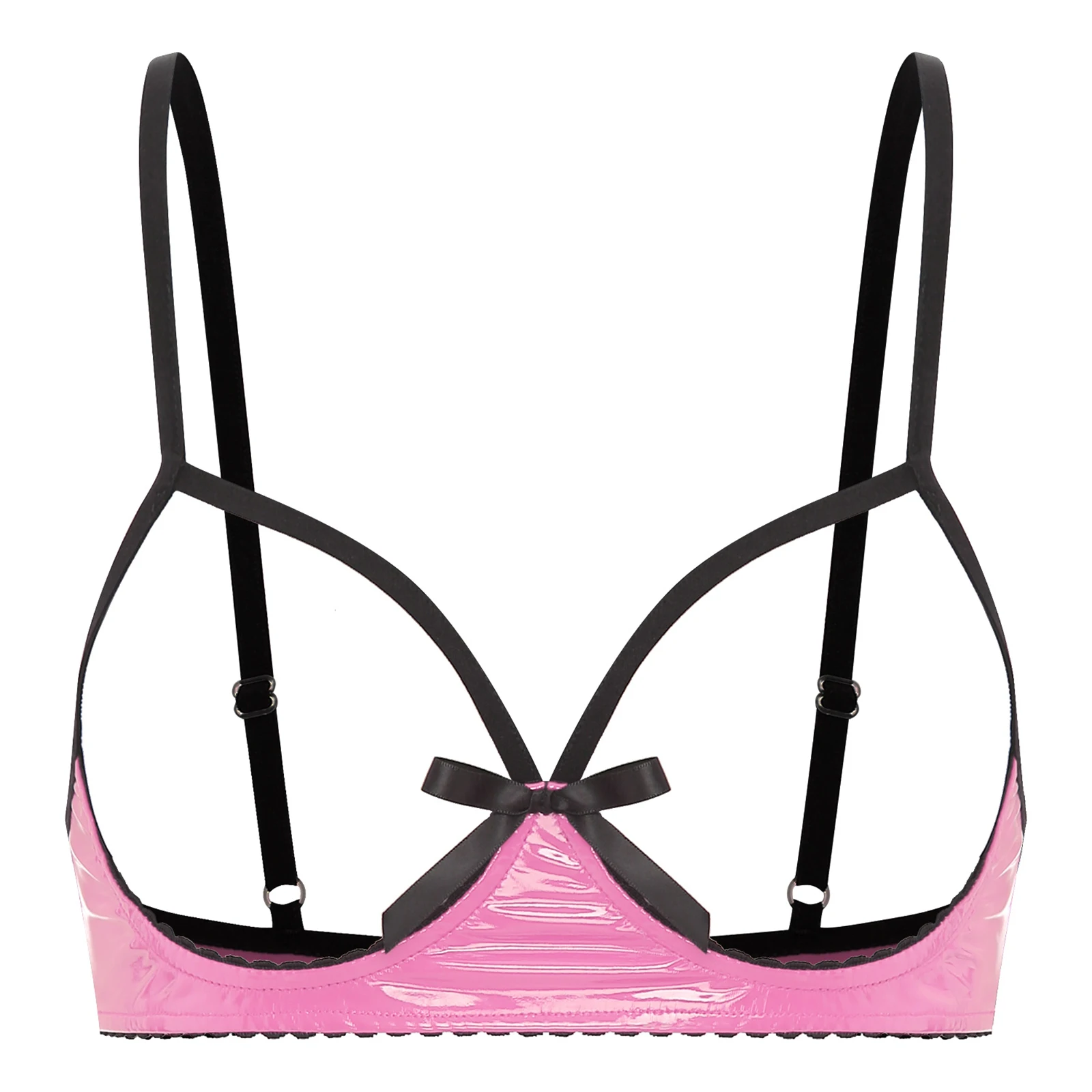 thumbnail image 1 of Lencería de mujer con pecho abierto, sujetador caliente expuesto, Bralette exótico, ropa de dormir con lazo transparente, ropa interior sin forro, sujetador húmedo sin copas, 1 of 5