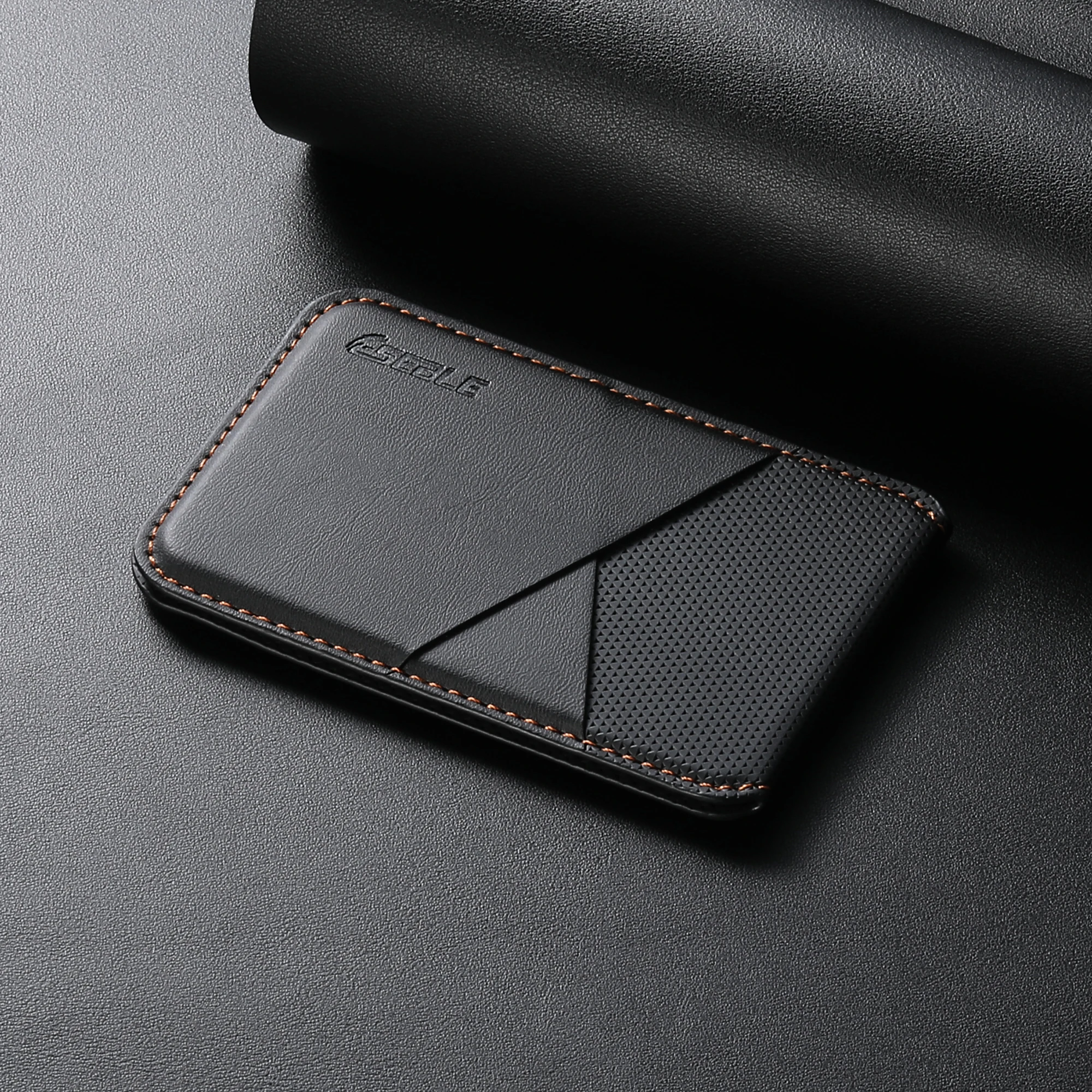Luxury Leather MagSafe Magnetic Card Holder with RFID Protection