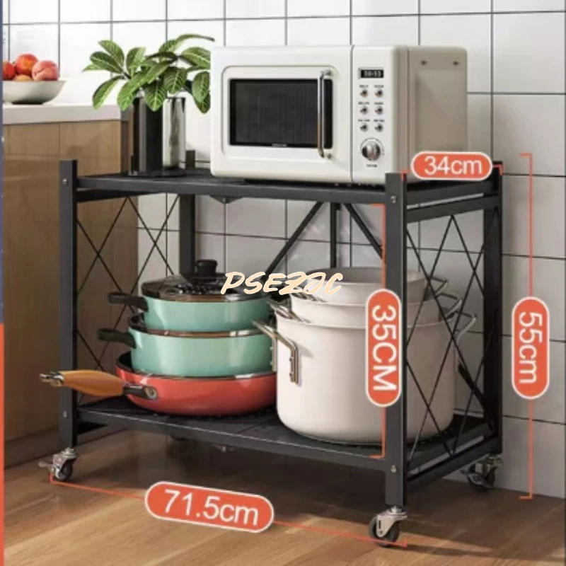 Floor To Floor Multi Story Kitchen Storage Rack Household Movable Wheeled Storage and Folding Rack