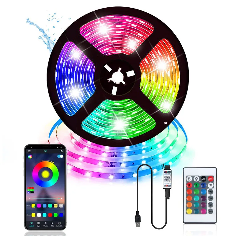 

Bluetooth RGB LED Strip Lights SMD 5050 Infrared Remote Control Decoration Living Room USB Lamp Music Model TV Background