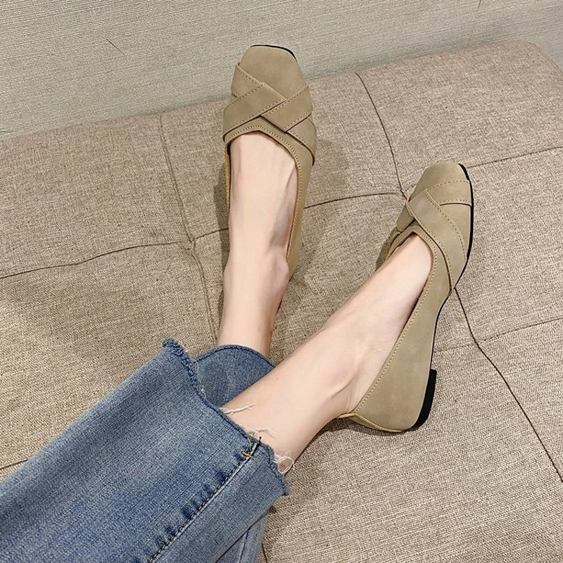 

Women Soft Loafer Glove Shoes Flat Heel Grandma Footwear Skidproof Casual Shoes