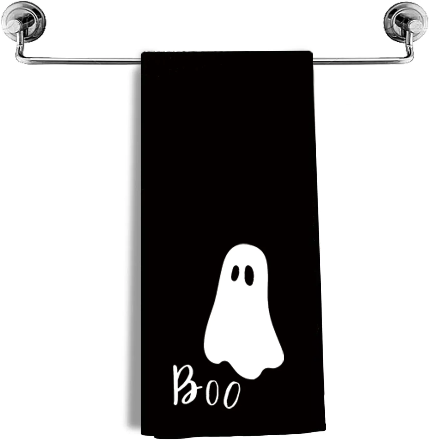 Black Ghost Boo Halloween Kitchen & Hand Towel 4