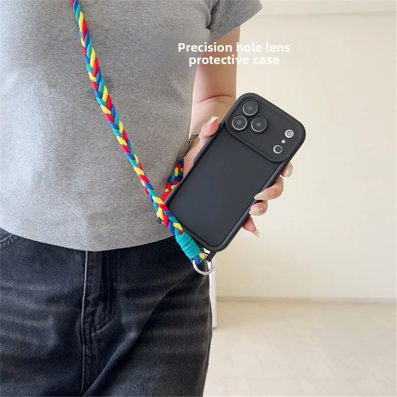 Crossbody Lanyard Phone Case with TPU Soft Silicone Cover and Cord Rope Necklace Strap