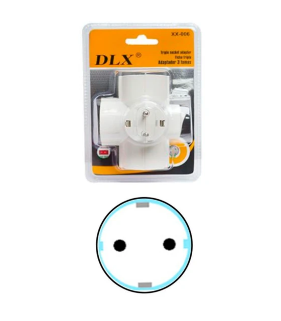 Enchufe Triple schuko de color blanco MAX.3680W 16A/250V Adaptador Ladron  Triple - AliExpress