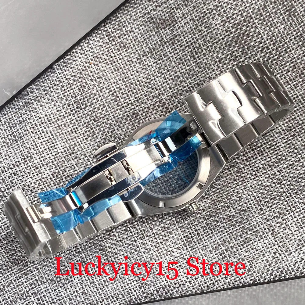 Enhanced Stainless Steel Watch Case with Sapphire Glass Back and Push-Pull Crown, 41MM