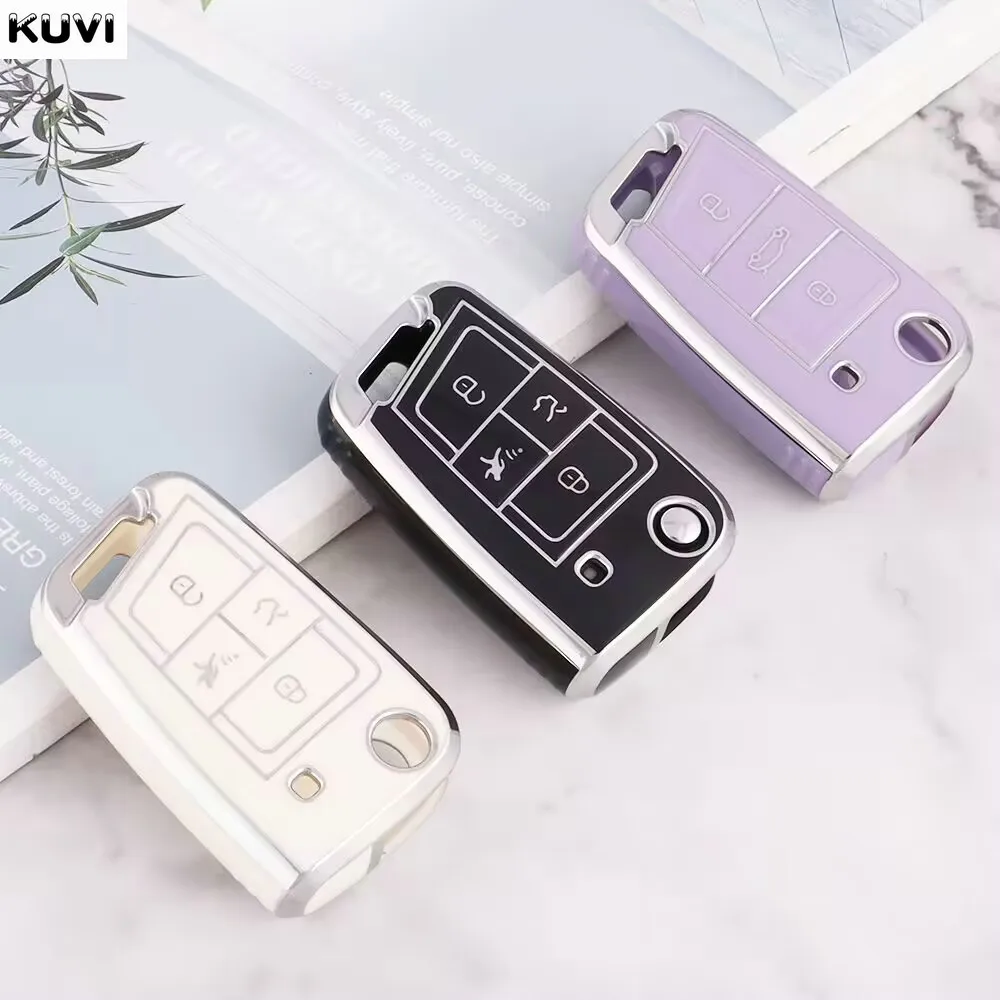 Car Remote Key Case Cover Shell key case cover key case car key shell remote control case cover For VW Volkswagen Golf 7 MK7 Tiguan MK2 For SEAT Ateca Leon FR 2 Ibiza Skoda Octavia A7