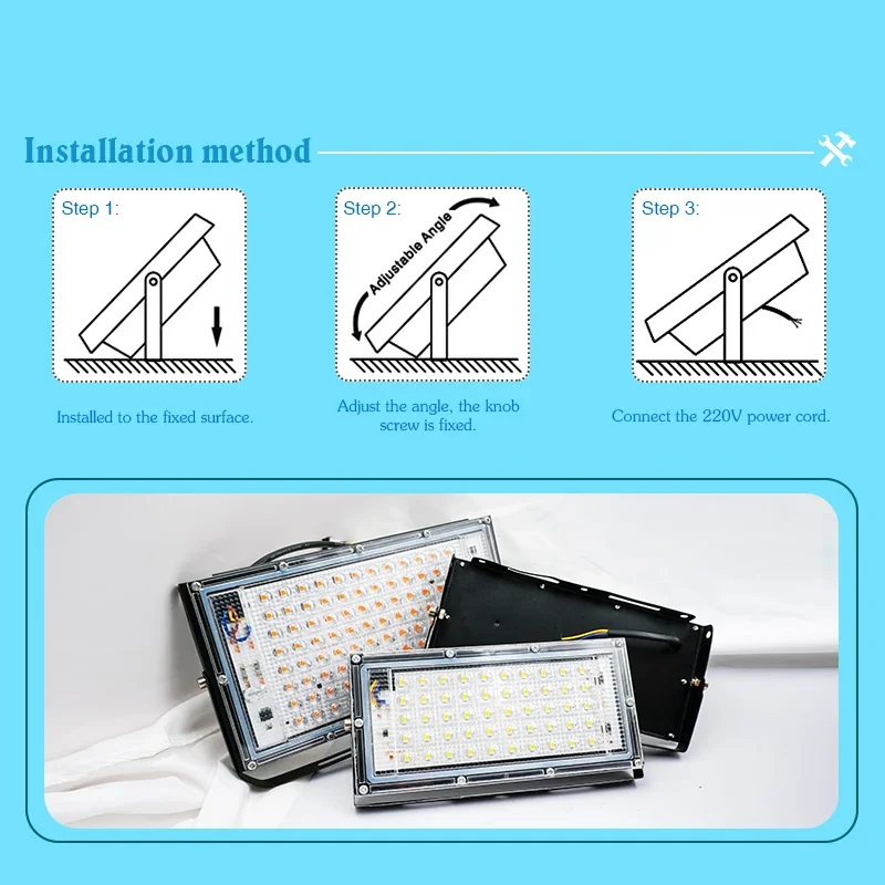 Flood Light 50W 100W LED Floodlight White Warm Light AC 110V 220V IP65 Spotlight Outdoor Lighting Floor Lamp Led Flood Light