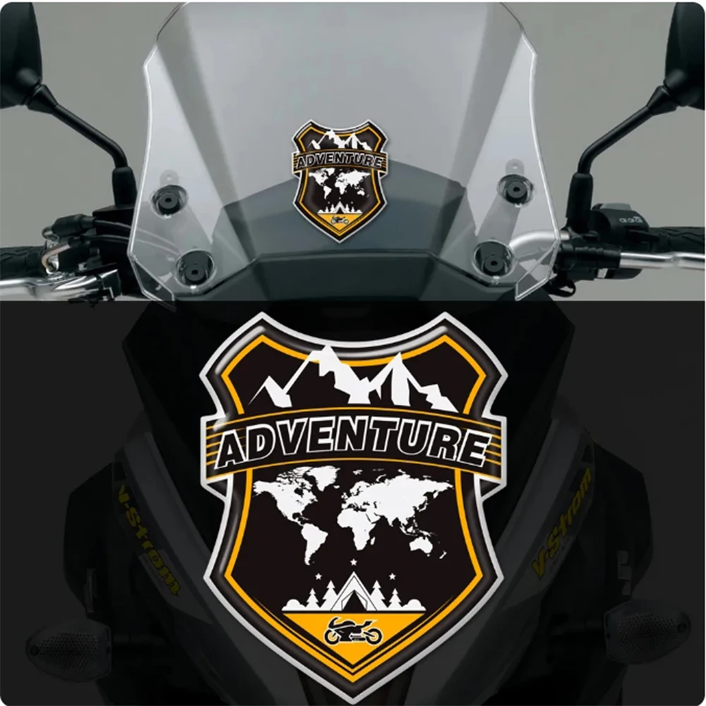 Luggage Aluminum Case ADV Adventure Stickers Windshield Windscreen For BMW Honda Yamaha Moto Guzzi Benelli Suzuki Motorcycle
