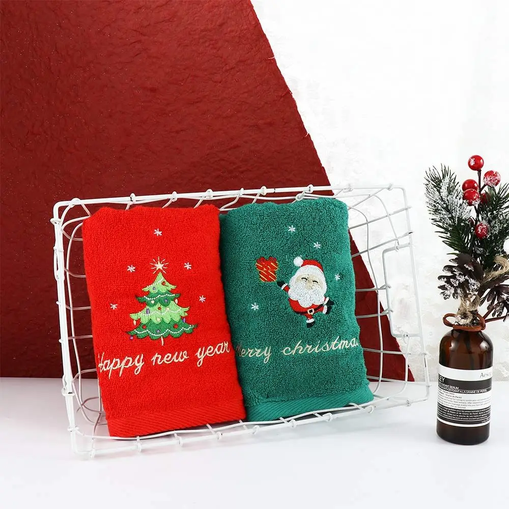 New Navidad Xmas Face Towel Christmas Decor Red Santa Claus New Year Gift Home Bathroom Washing Hand Face Towel Cloth Man Woman 3
