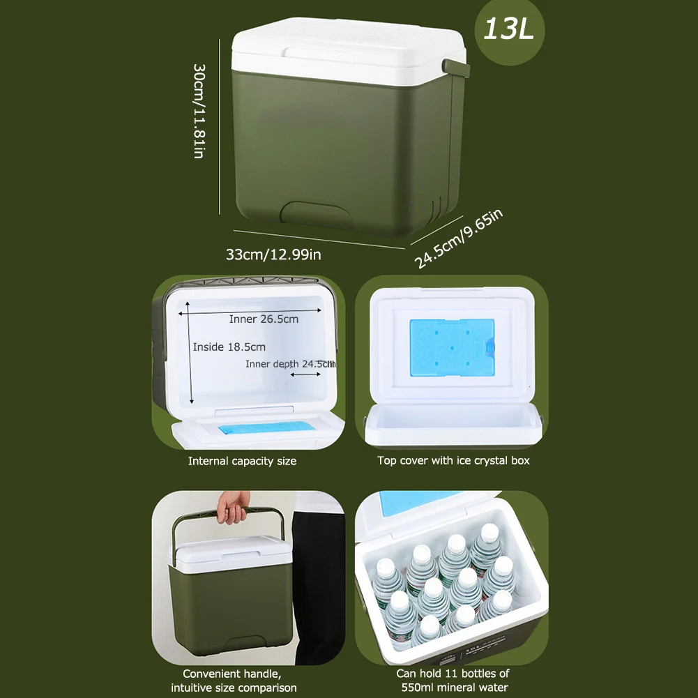 Outdoor Cooler Box Portable Camping Refrigerator Food Storage Box Cooler Large Capacity Car Ice Bucket Camping BBQ Equipment