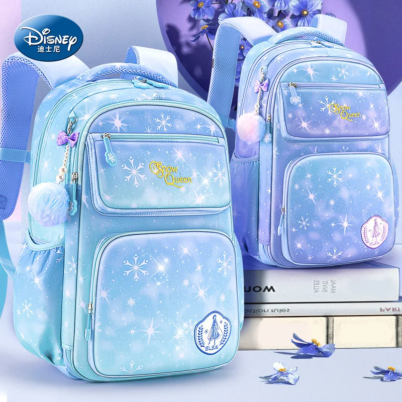

Original Ice And Snow Princess Disney Schoolbag For Girls Large Capacity Side Opening Multi-functional Design Disney Backpack