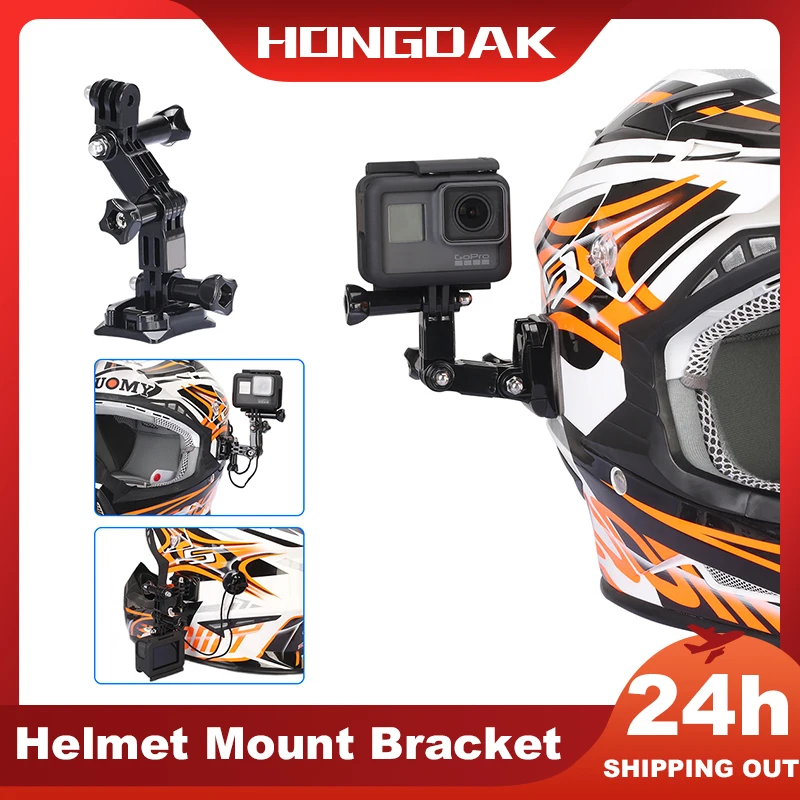 

Helmet Strap Mount Bracket for GoPro Hero 11 10 9 8 7 6 5 4 Snow Skiing Action Camera Mount Full Face Bracket Accessory