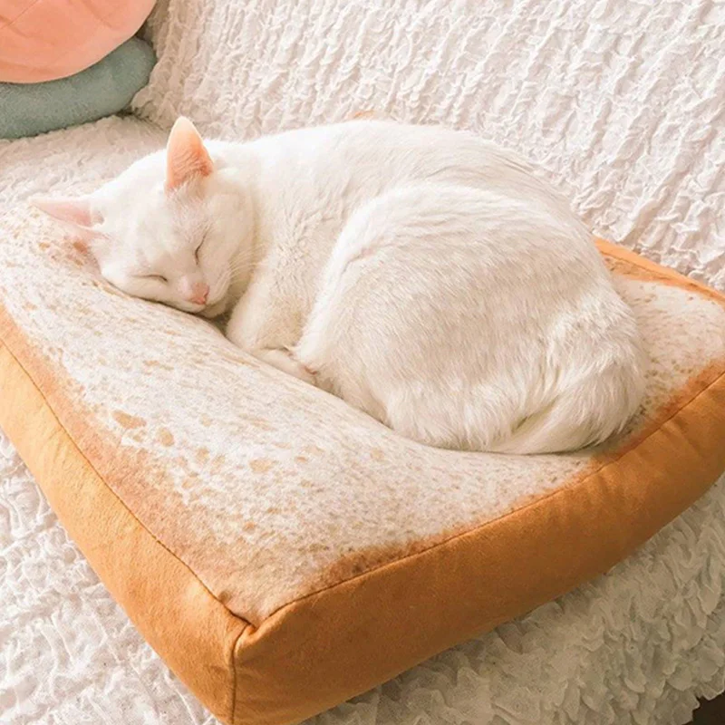 Bread Cats Bed Toast Bread Slice Style Pet Mats Cushion Soft Warm Mattress Bed Supplies For Cats Dogs