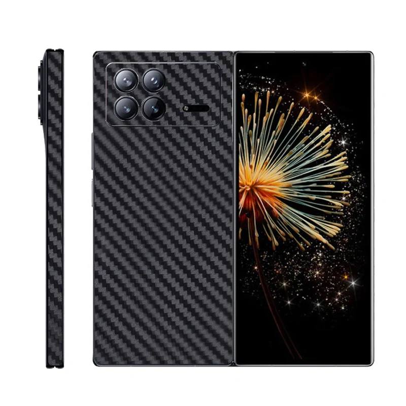 Adesivo Per Telefono Antigraffio In Fibra Di Carbonio 3D Per Xiaomi Mix Fold 3 Back + Pellicola Opaca Con Cerniera Per Mix Fold3 Skin Wrap Film