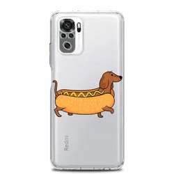 Clear Dachshund Sausage Dog Design Phone Case for Redmi Note 10 (B5)