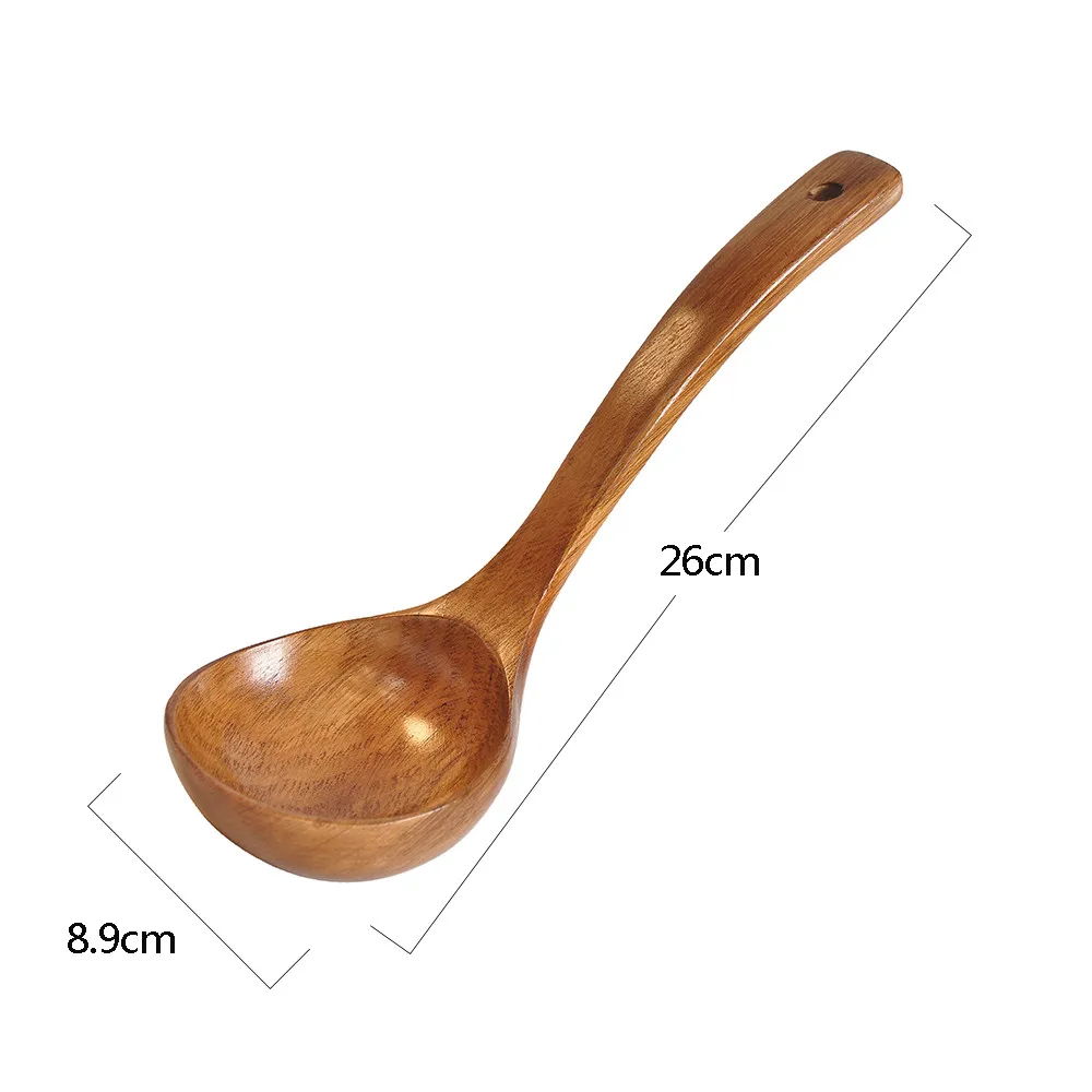 Wooden Large Capacity Spoon High Temperature Kitchen Cooking Utensil Tools Cuisine Soup Teaspoon Catering Spoon Кухонне приладдя