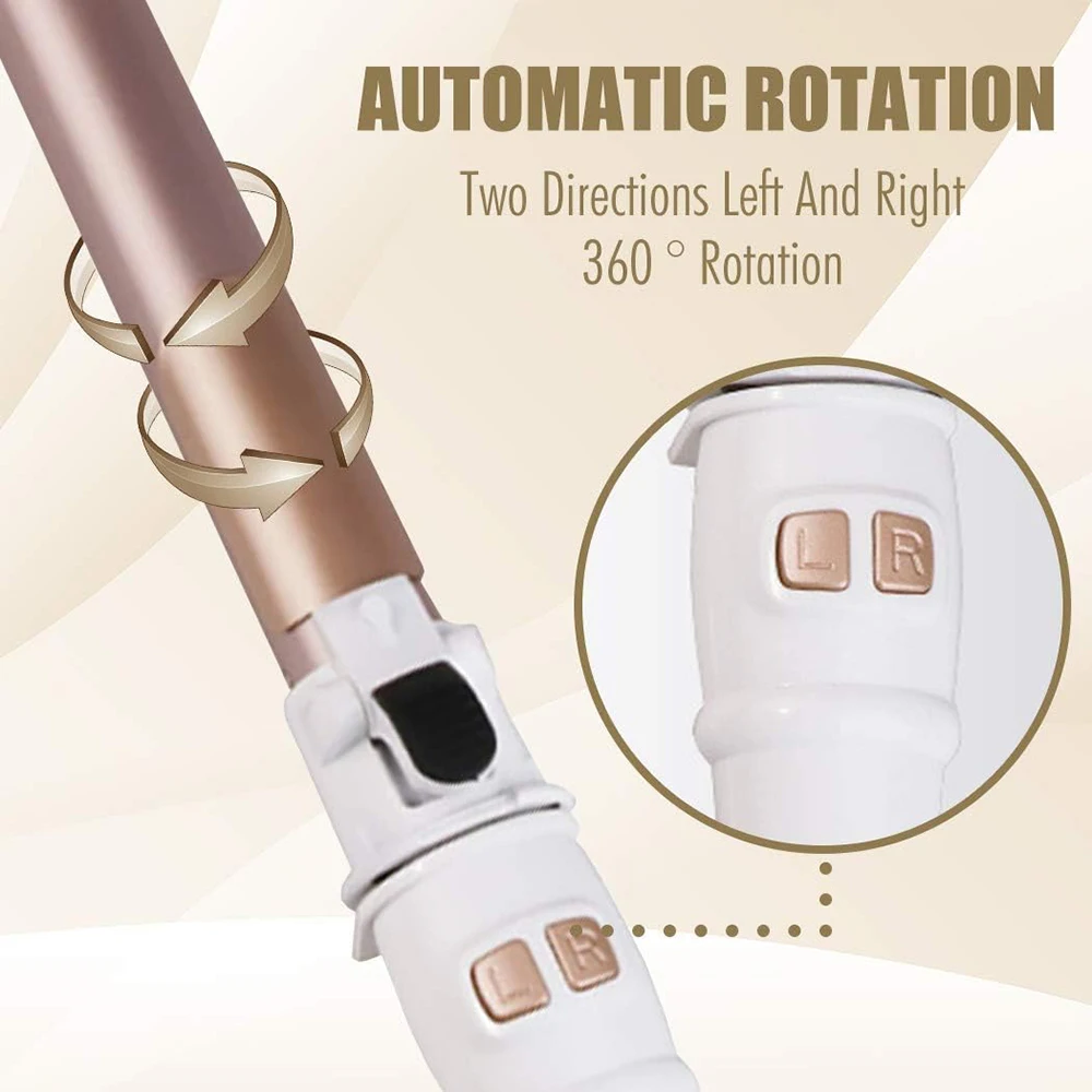 1.1/1.25inch Rotating Curling Iron Curling Wand Automatic Hair Curler 30s Instant Heat Auto Hair Waver Styling Irons
