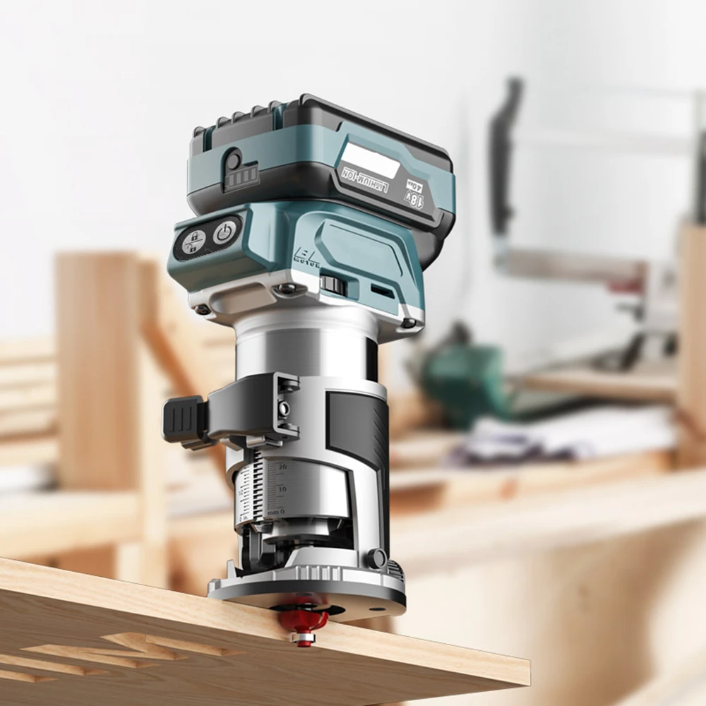 2800W Brushless Electric Trimmer Router Wood Milling Machine Carpentry Manual Trimming Tools Wood Engraving Trimmer NO Battery