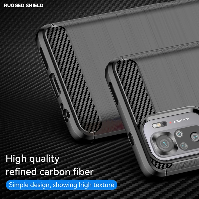 Carbon Fiber Silicone Case with Brushed Texture Back Cover