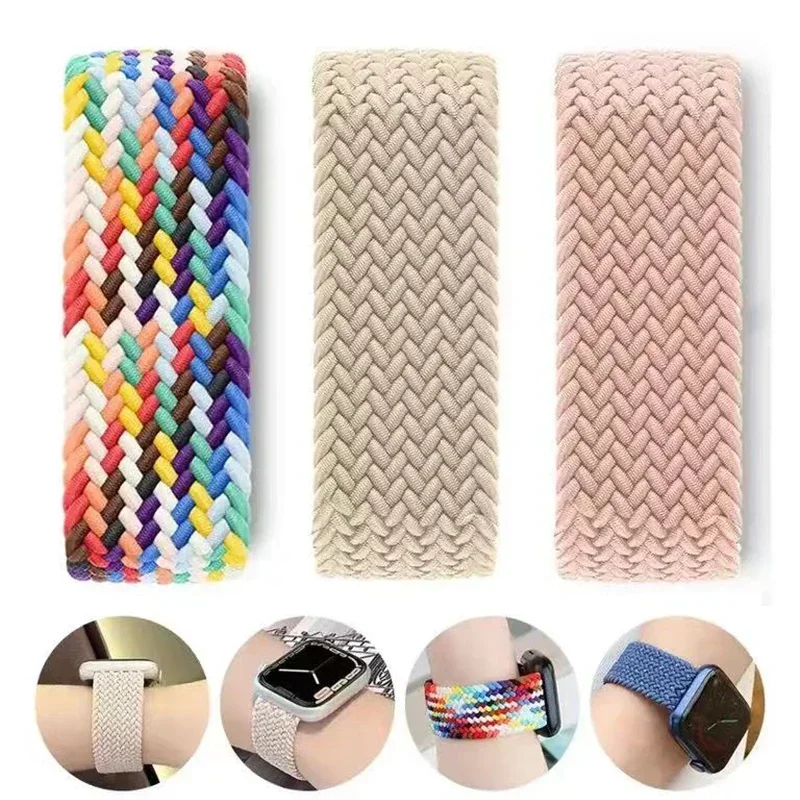 

Braided Solo Loop Strap For Apple Watch Band 49mm 45mm 44mm 41mm 40mm 38mm 42mm Belt Bracelet iwatch Series 9 8 7 5 SE 6 Ultra 2