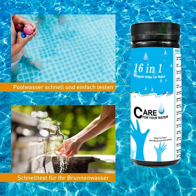 100Db 16 In-In-Inni Ivóvíz Tesztcsík Ph-Papír Az Akváriumi Haltankokhoz Medence Vízteszt Csík Keménység Vas Réz Ólom-Nitrát - Image 6