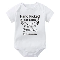 Hand Picked for Earth By My Grandpa/grandma In Heaven Baby Bodysuit Romper Summer Short Sleeve Jumpsuit Ropa 4