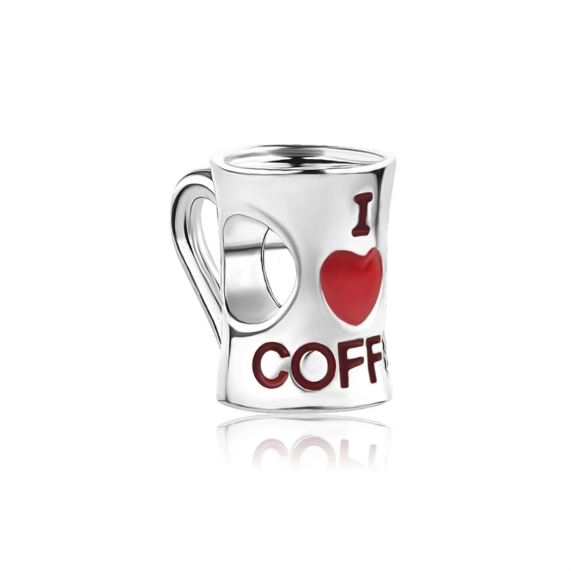 Hot Coffee Pot Cup Cocktailcup Teapot Dangle Charm Beads Fit Original 925 Sterling Silver Bracelet Women DIY Jewelry Gift 4