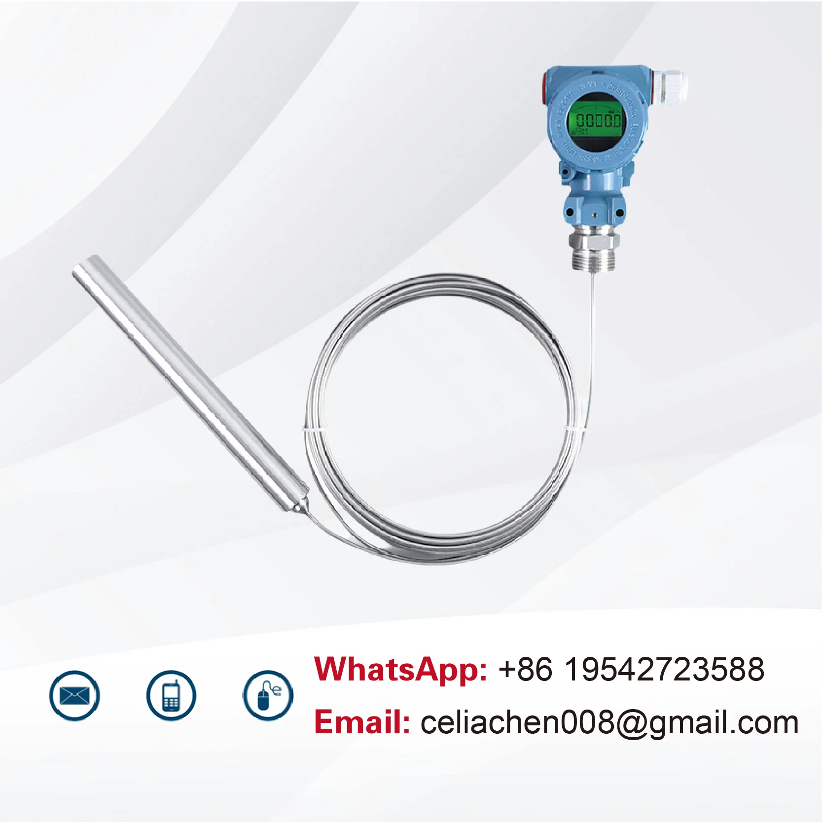 Submersible Level Transmitter Liquid Level Sensor 4-20mA RS485 for Industrial Application Stainless Steel Cable High Temperature