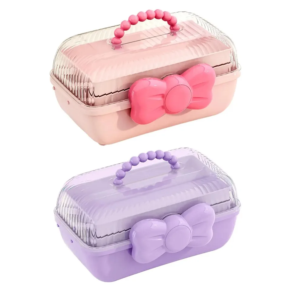 Cute Bowknot Multi-layer Hairpin Storage Box Girls Jewellery Box Children's Hair Accessories Storage Box Toy Storage Box