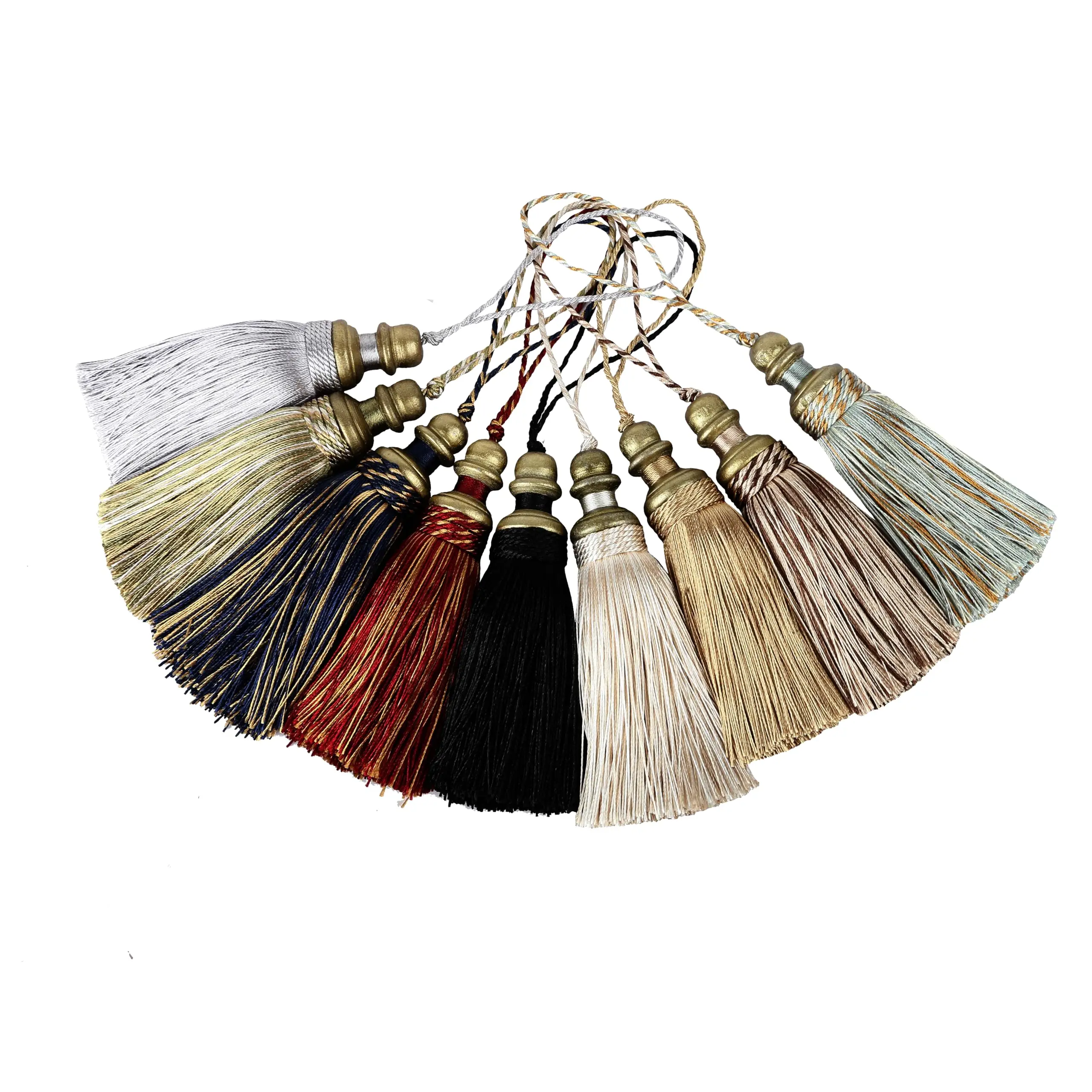 1PC Hängenden Seil Seide Quasten Fringe Nähen Quaste Trim Schlüssel Quasten Für DIY Verschönern Vorhang Zubehör – Detail 8