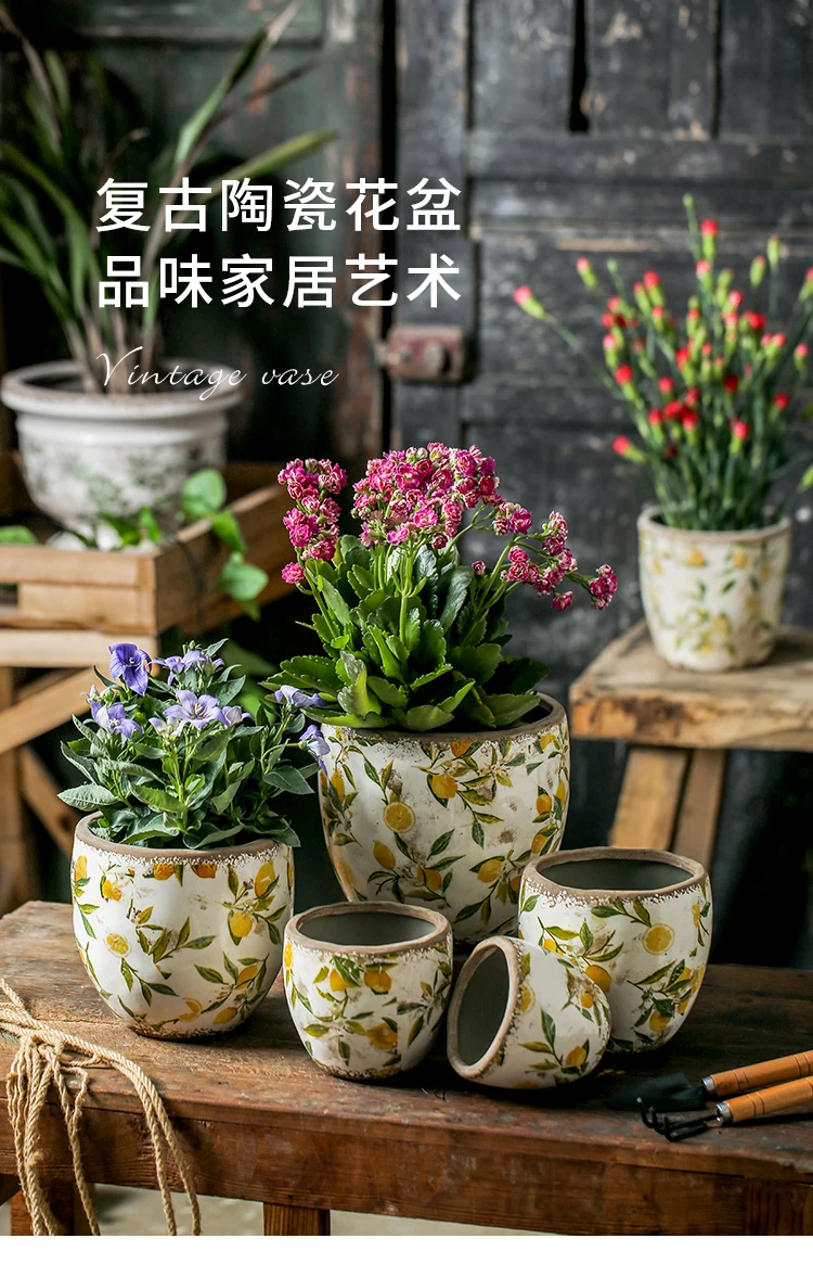 Винтажные керамические цветочные горшки | AliExpress