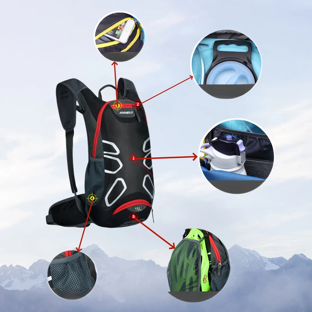 Cycle Riding Backpacks Running Bag Bicycle Rucksacks for Outdoor Sports Hiking Walking Trekking Camping Waterproof Light Bags